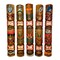 Set of 5 Double Tiki Mask Animal Totem Hand Carved Wall Decor Sculpture 40 Inch